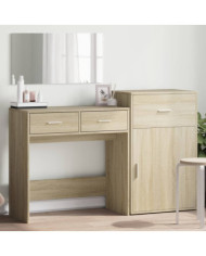 Ensemble de coiffeuse 3 pcs chêne sonoma bois d'ingénierie | Mobilier & Déco