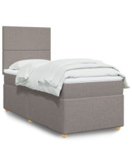Sommier à lattes de lit avec matelas Taupe 90x200 cm Tissu | Mobilier & Déco