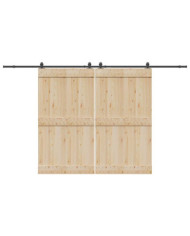 Kit de quincaillerie de porte coulissante 366 cm acier noir | Mobilier & Déco