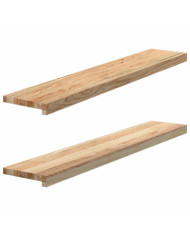 Appuis de fenêtre 2 pcs non traité 110x20x2cm bois chêne massif | Mobilier & Déco
