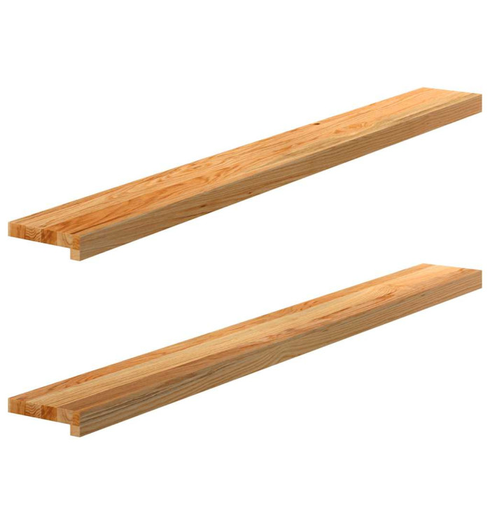 Appuis de fenêtre 2 pcs marron clair bois de chêne massif | Mobilier & Déco