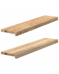 Appuis de fenêtre 2 pcs non traité 90x20x2 cm bois chêne massif | Mobilier & Déco