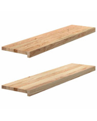 Appuis de fenêtre 2 pcs non traité 100x30x2cm bois chêne massif | Mobilier & Déco