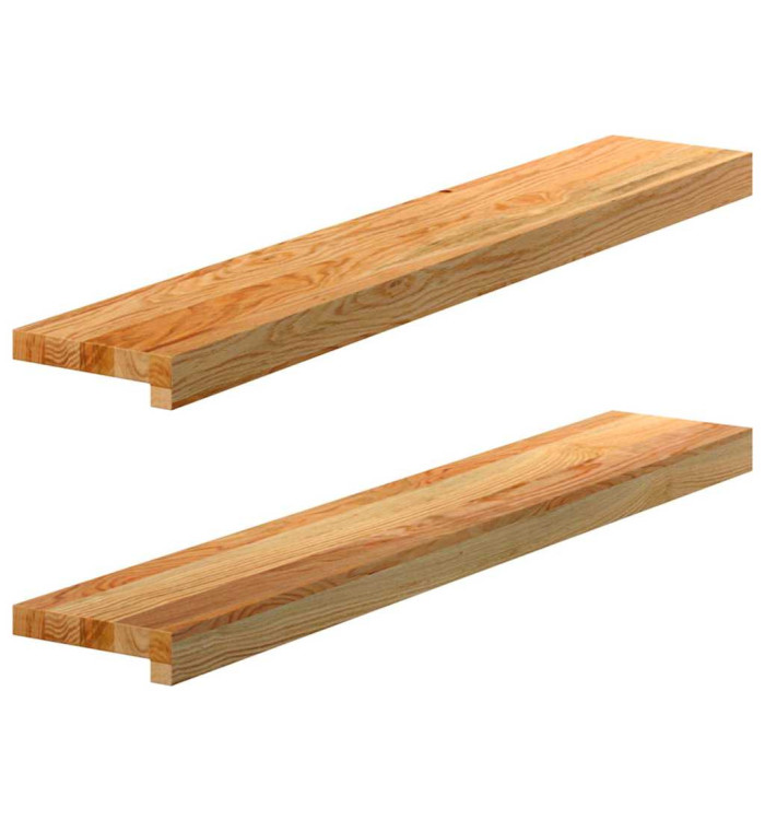 Appuis de fenêtre 2 pcs marron clair bois de chêne massif | Mobilier & Déco