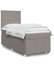 Sommier à lattes de lit avec matelas Taupe 90x200 cm Tissu | Mobilier & Déco