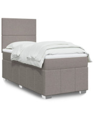 Sommier à lattes de lit avec matelas Taupe 90x200 cm Tissu | Mobilier & Déco