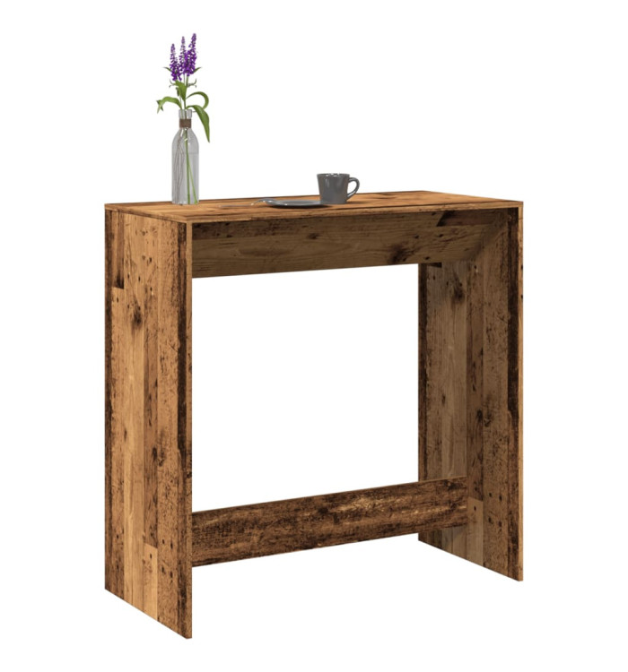 Table de bar vieux bois 102x50x103,5 cm bois d'ingénierie | Mobilier & Déco