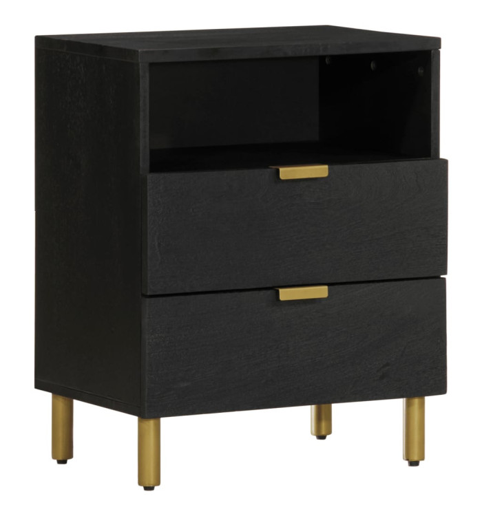 Table de chevet noir 50x33x62 cm bois d'ingénierie | Mobilier & Déco