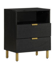 Table de chevet noir 50x33x62 cm bois d'ingénierie | Mobilier & Déco