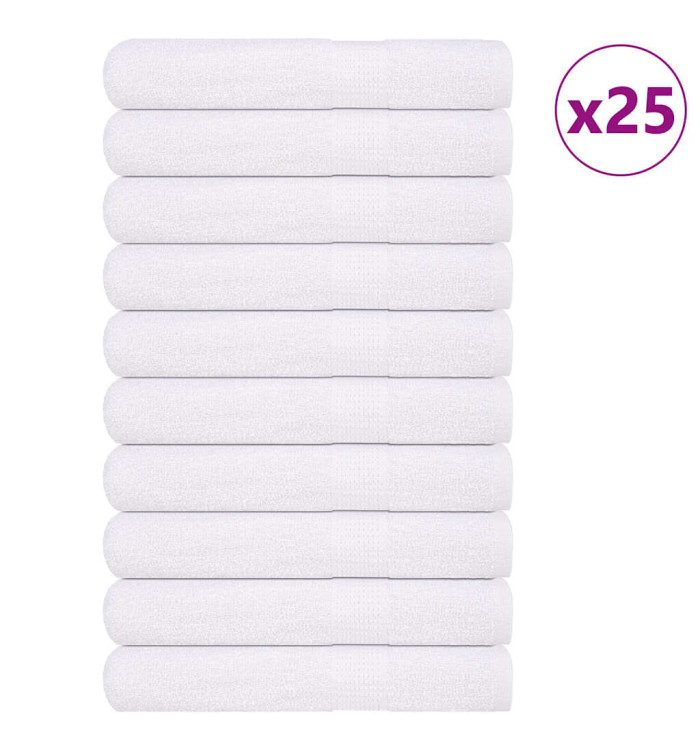 Serviettes de sauna 25 pcs blanc 80x200 cm 360 g/m² 100% coton | Mobilier & Déco