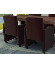 Chaises à manger lot de 2 marron similicuir | Mobilier & Déco