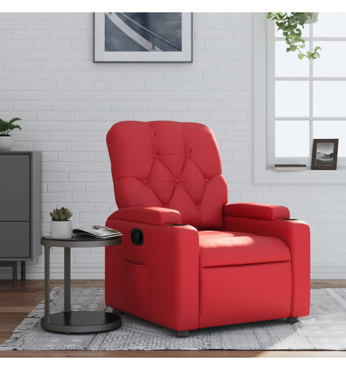 Fauteuil inclinable Rouge Similicuir | Mobilier & Déco