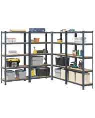 Étagères de rangement 5 niveaux 4 pcs anthracite acier et bois | Mobilier & Déco