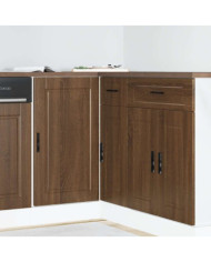 Armoire de cuisine Porto chêne marron bois d'ingénierie | Mobilier & Déco