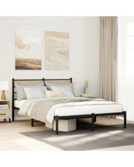 Cadre de lit en métal sans matelas chêne sonoma 135x190 cm | Mobilier & Déco
