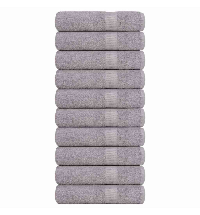 Serviettes de bain 10 pcs gris 100x150 cm 360 g/m² 100% coton | Mobilier & Déco