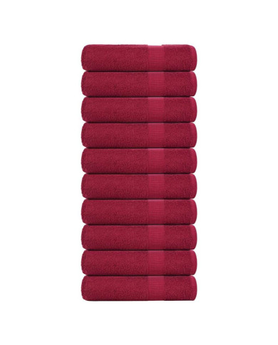 Serviettes de bain 10pcs bordeaux 100x150cm 360 g/m² 100% coton | Mobilier & Déco