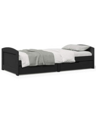 Lit de jour avec 2 tiroirs sans matelas IRUN noir 90x200 cm | Mobilier & Déco