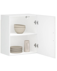 Armoire murale de cuisine Porto blanc brillant bois ingénierie | Mobilier & Déco