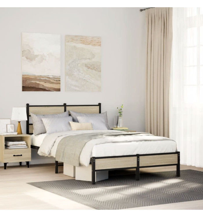 Cadre de lit sans matelas chêne sonoma 120x190 cm | Mobilier & Déco