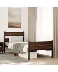 Cadre de lit sans matelas chêne marron 90x200cm bois ingénierie | Mobilier & Déco