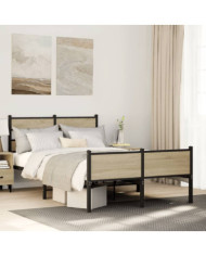 Cadre de lit sans matelas chêne sonoma 120x190 cm | Mobilier & Déco