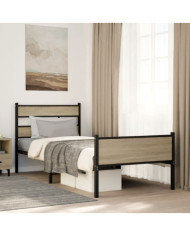 Cadre de lit sans matelas chêne sonoma 100x200 cm | Mobilier & Déco
