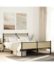 Cadre de lit sans matelas chêne sonoma 140x200 cm | Mobilier & Déco