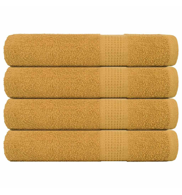 Serviettes 4 pcs doré 100x200 cm 360 g/m² 100% coton | Mobilier & Déco