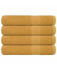 Serviettes 4 pcs doré 100x200 cm 360 g/m² 100% coton | Mobilier & Déco