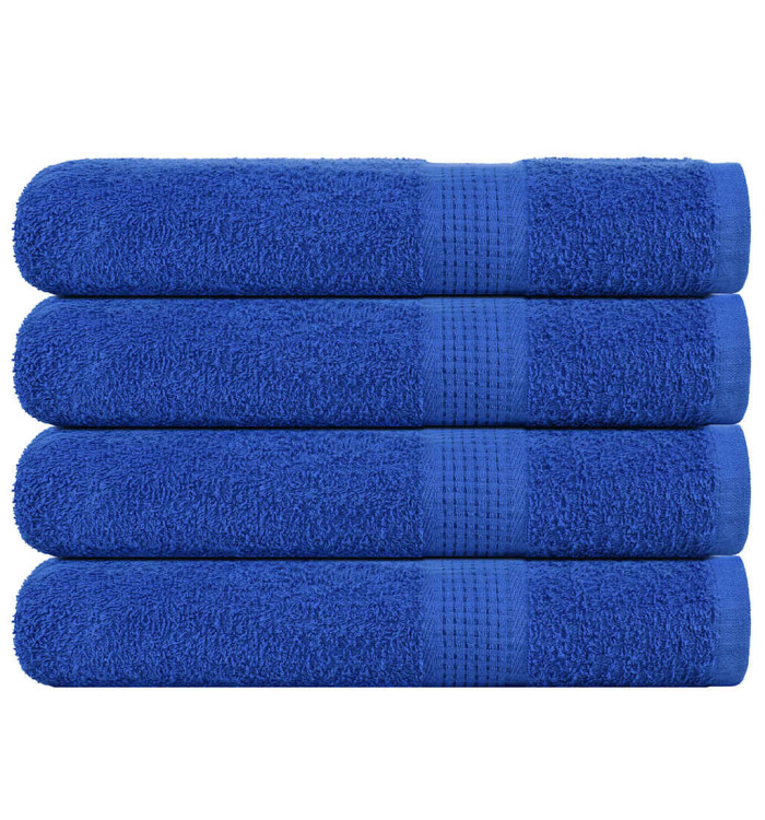 Serviettes 4 pcs bleu 100x200 cm 360 g/m² 100% coton | Mobilier & Déco