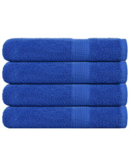 Serviettes 4 pcs bleu 100x200 cm 360 g/m² 100% coton | Mobilier & Déco