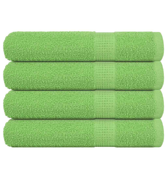 Serviettes 4 pcs vert pomme 100x200 cm 360 g/m² 100% coton | Mobilier & Déco