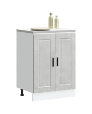 Armoire de cuisine Porto gris béton bois d'ingénierie | Mobilier & Déco