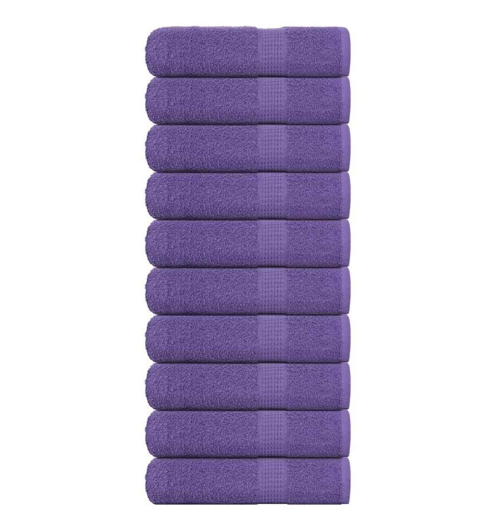Serviettes de bain 10 pcs violet 100x150 cm 360 g/m² 100% coton | Mobilier & Déco