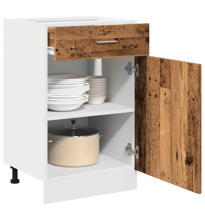 Armoire de plancher à tiroir "Lyon" vieux bois 50x46x81,5 cm | Mobilier & Déco