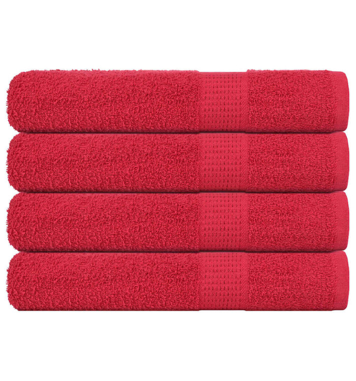Serviettes de sauna 4 pcs rouge 80x200 cm 360 g/m² 100% coton | Mobilier & Déco
