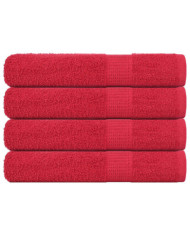 Serviettes de sauna 4 pcs rouge 80x200 cm 360 g/m² 100% coton | Mobilier & Déco