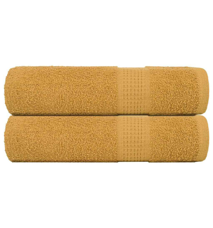 Serviettes de bain 2 pcs doré 100x150 cm 360 g/m² 100% coton | Mobilier & Déco