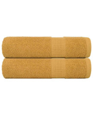 Serviettes de bain 2 pcs doré 100x150 cm 360 g/m² 100% coton | Mobilier & Déco