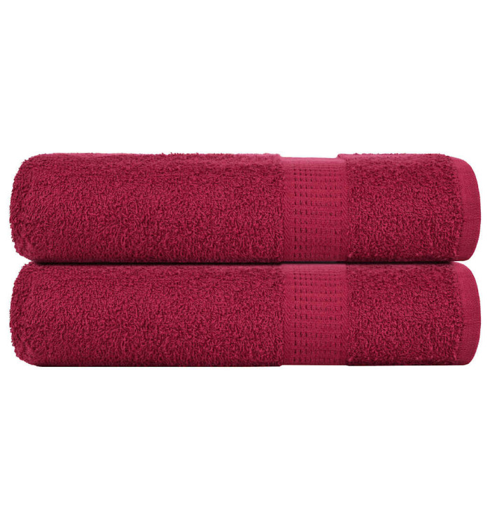 Serviettes de bain 2 pcs bordeaux 100x150cm 360 g/m² 100% coton | Mobilier & Déco