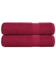 Serviettes de bain 2 pcs bordeaux 100x150cm 360 g/m² 100% coton | Mobilier & Déco