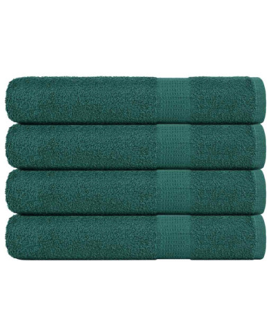 Serviettes 4 pcs vert 100x200 cm 360 g/m² 100% coton | Mobilier & Déco