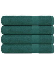 Serviettes 4 pcs vert 100x200 cm 360 g/m² 100% coton | Mobilier & Déco