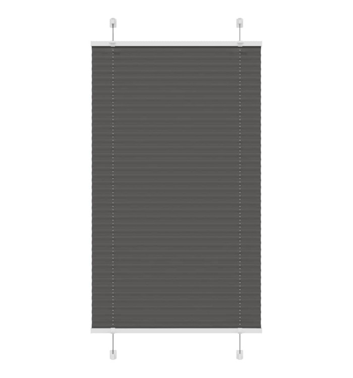 Store plissé noir 75x150 cm largeur du tissu 74,4 cm polyester | Mobilier & Déco