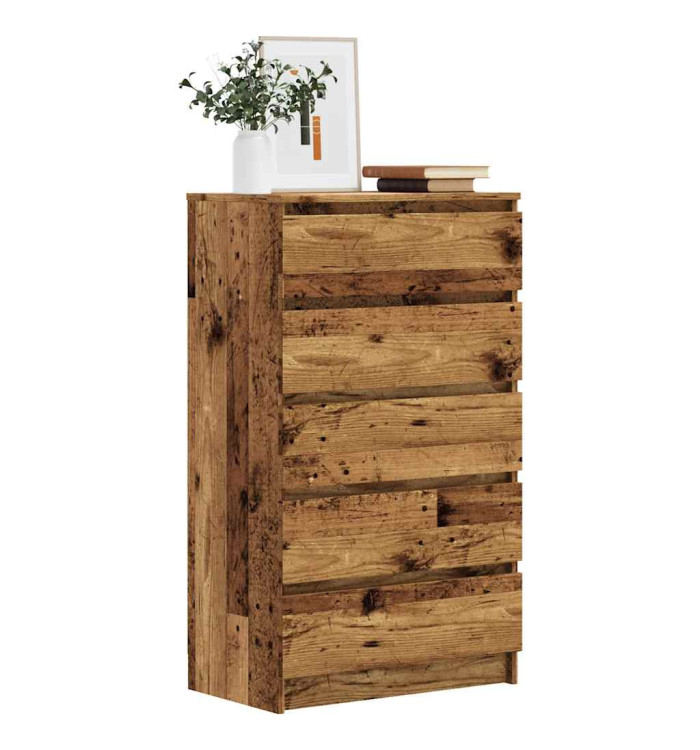 Commode vieux bois 60x36x103 cm bois d'ingénierie | Mobilier & Déco