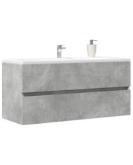 Armoire d'évier Gris béton 100x38,5x45 cm Aggloméré | Mobilier & Déco
