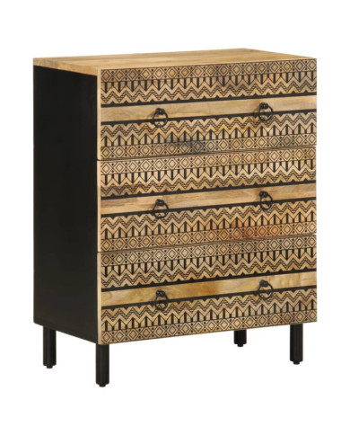 Buffet 60x33,5x75 cm bois de manguier brut massif | Mobilier & Déco