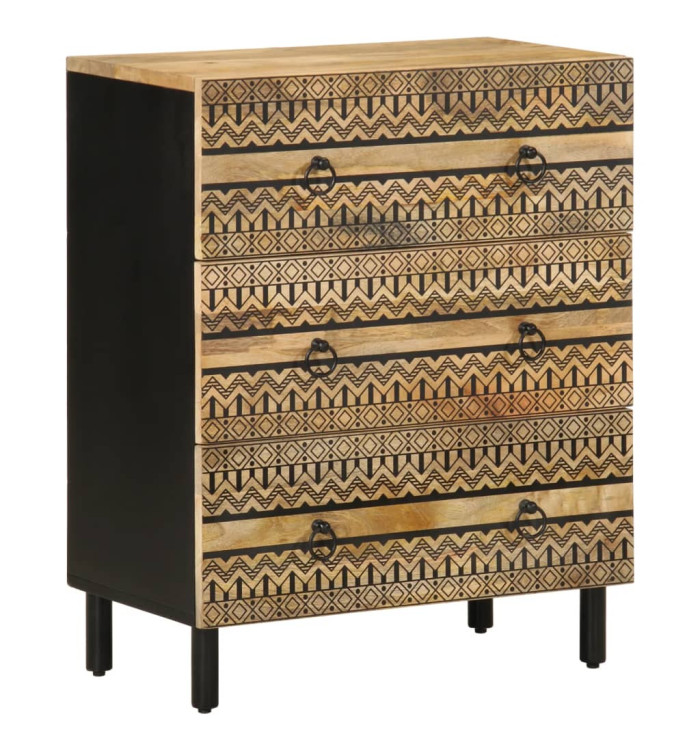 Buffet 60x33,5x75 cm bois de manguier brut massif | Mobilier & Déco