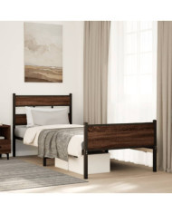 Cadre de lit sans matelas chêne marron 80x200cm bois ingénierie | Mobilier & Déco